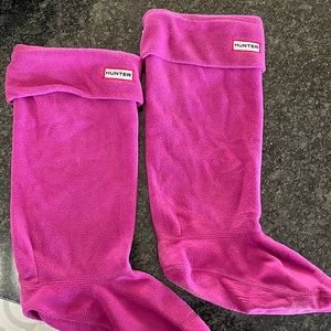 Hunter rain boots pink sock